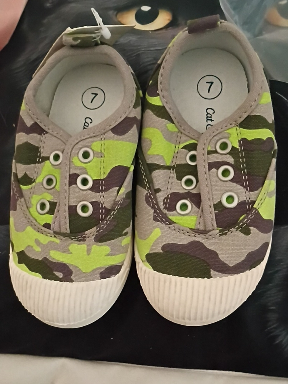 Cat & Jack Green Camo Slip-On Sneakers